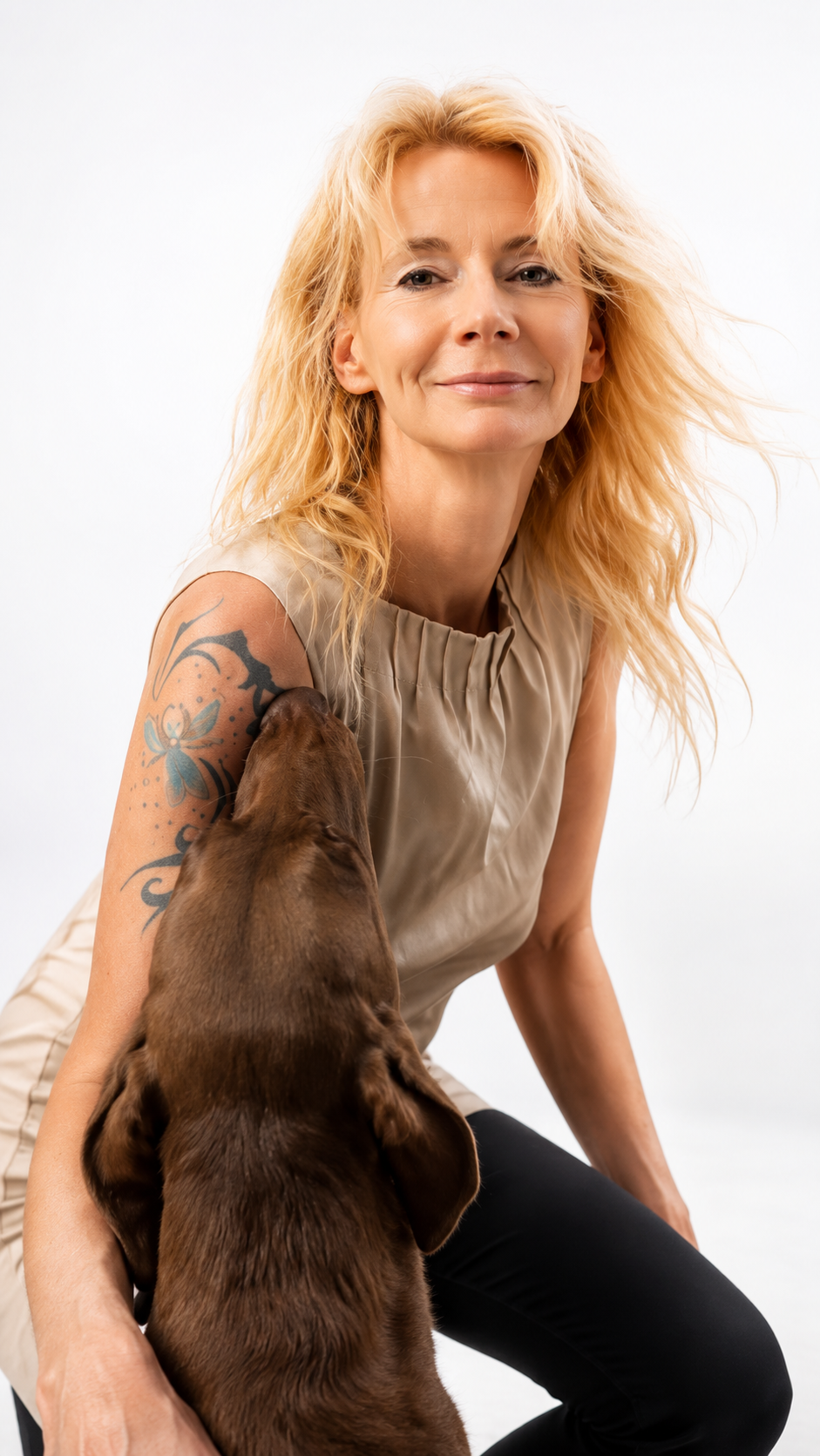 Melanie Mende mit ihrem Hund